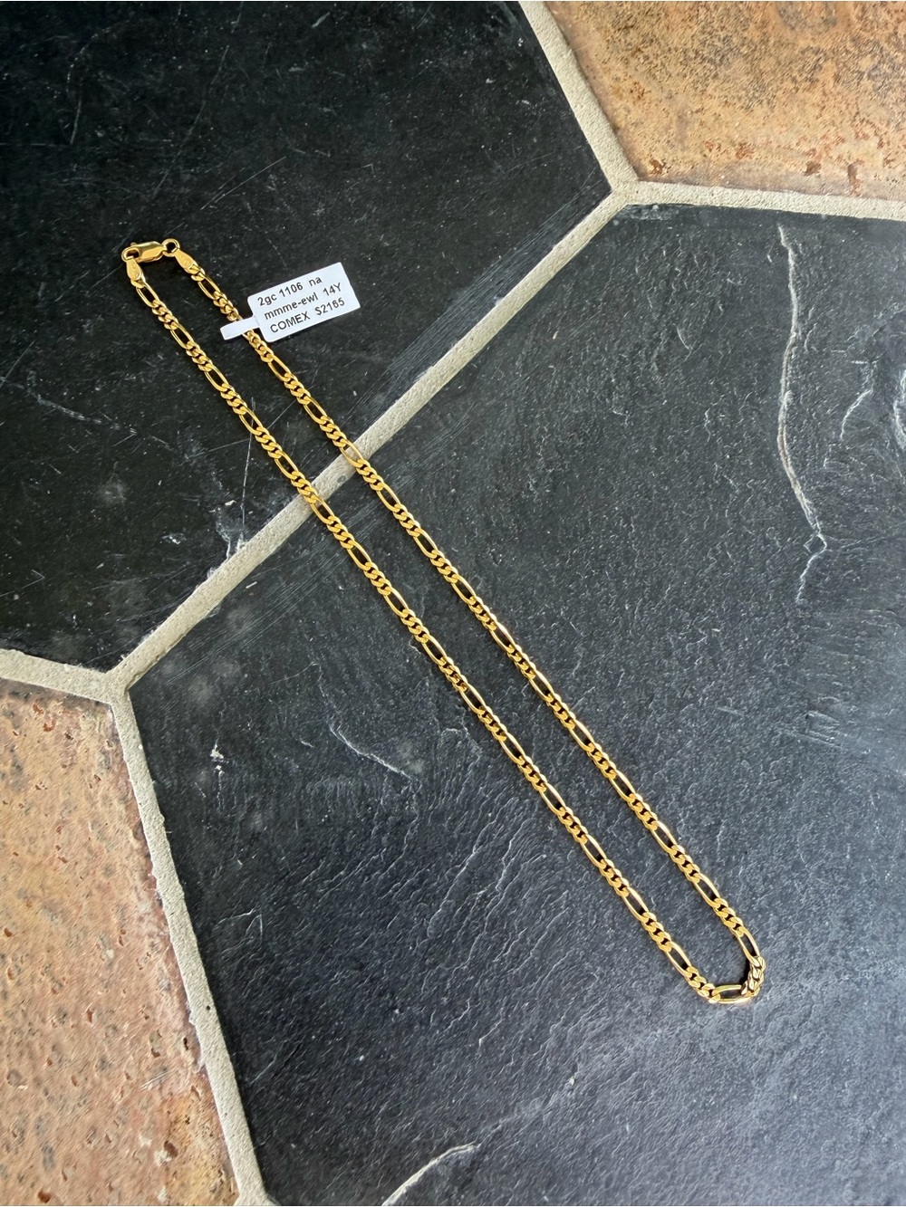 14kt. Yellow Gold Figaro Link Chain Necklace 16”
